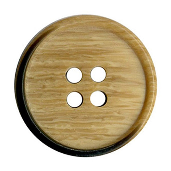 Sullivans Plastic Button, Wood Look- 21 mm