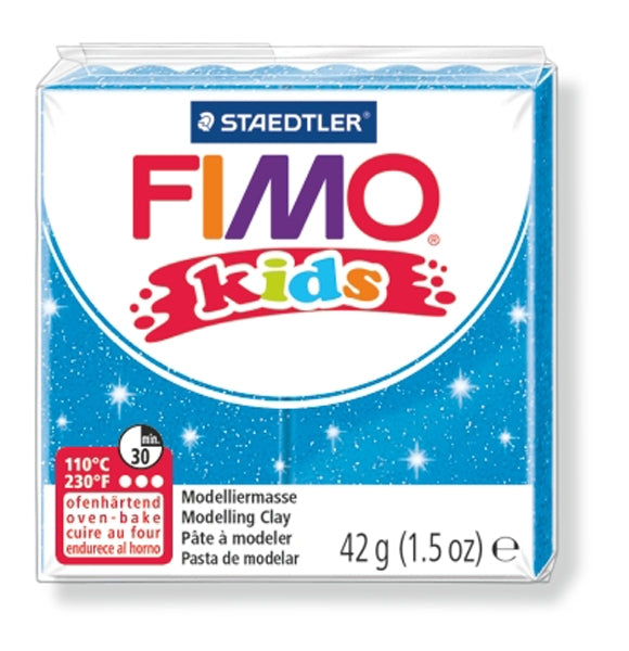 FIMO Kids Modelling Clay, Glitter Blue- 42g