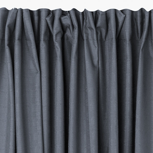 Liberty Pencil Pleat Curtain, 205cm Drop - Charcoal