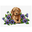 DMC Cross Stitch Kit - Puppy with Flowers