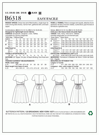 Butterick Pattern B6318 Misses' Tie-Waist Dress