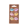 Carded Buttons, Wood Shoes- 6pk
