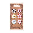 Carded Buttons, Wood Soccer- 6pk