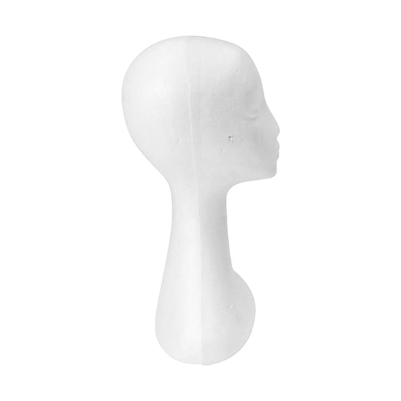 Lisenrain Female Deflection Head Styrofoam Foam Head Model Mannequin Head, Size: 14.3X12.5CM, White