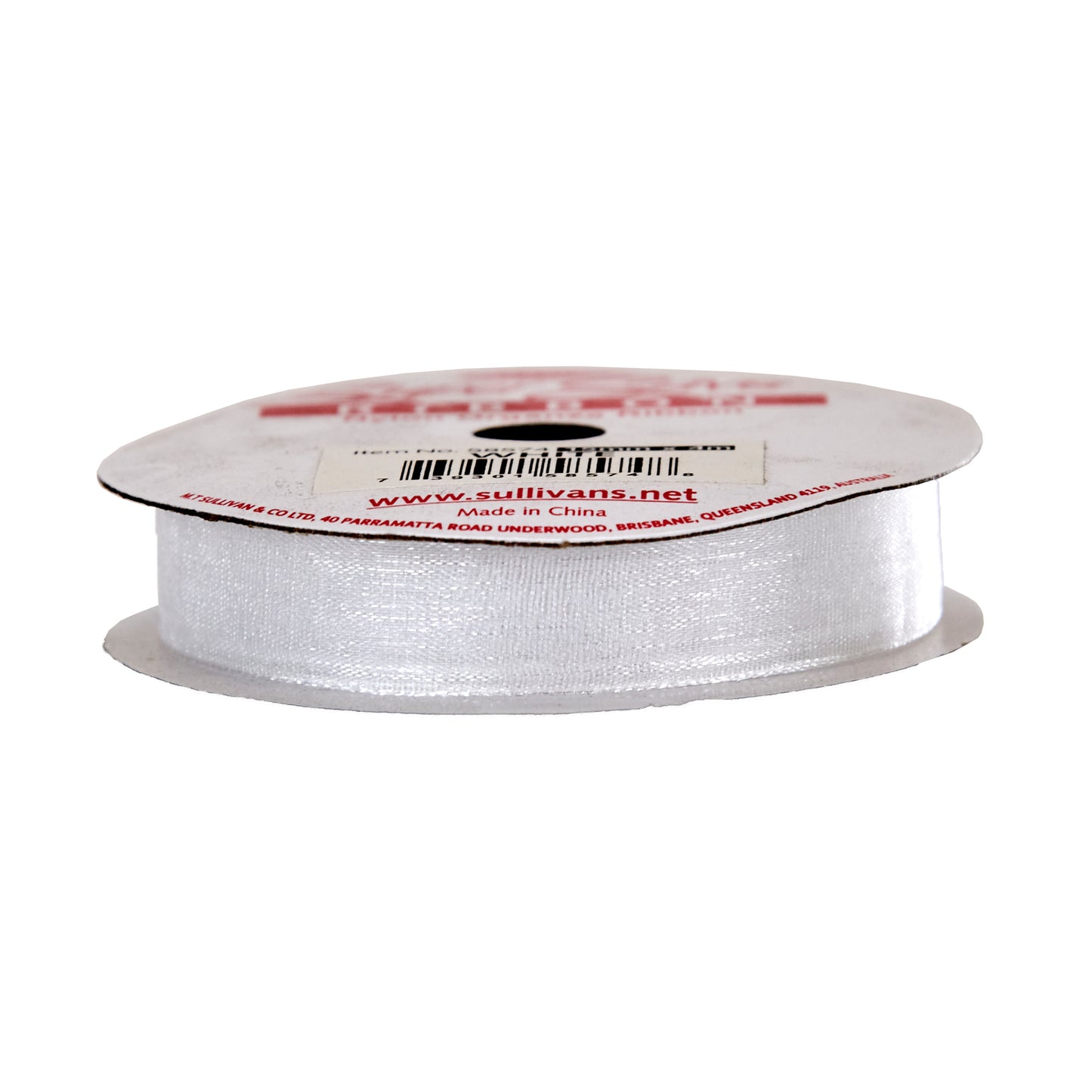 Sullivans Organza Ribbon, White- 25mm