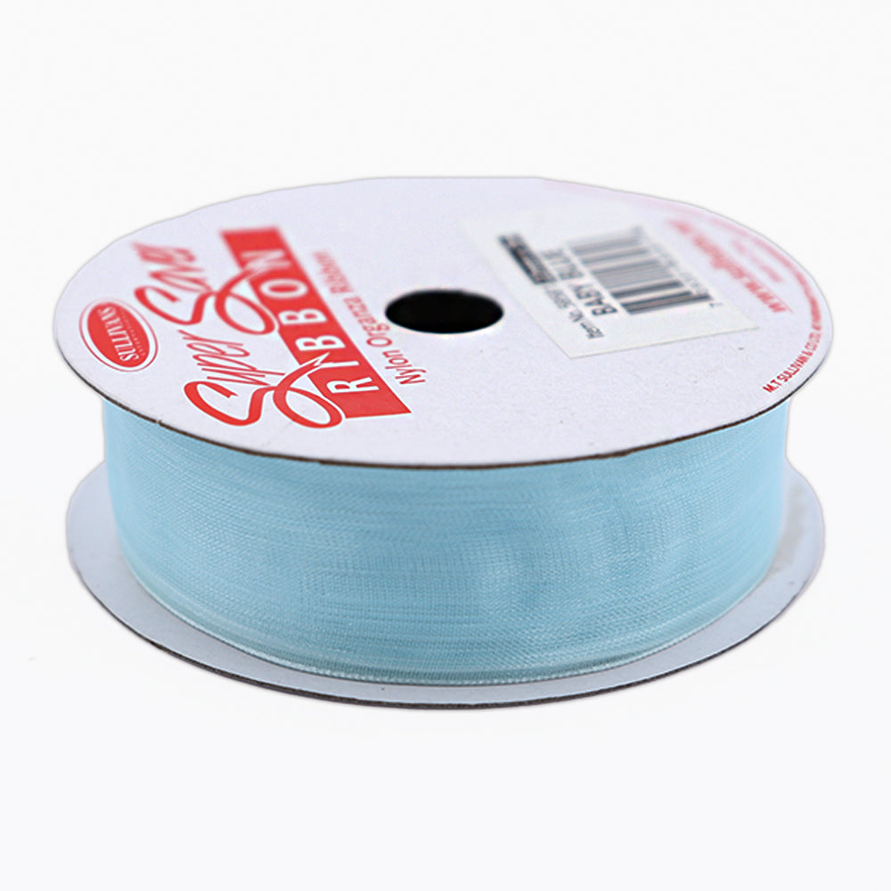 Sullivans Ribbon Organza, Baby Blue- 22 mm