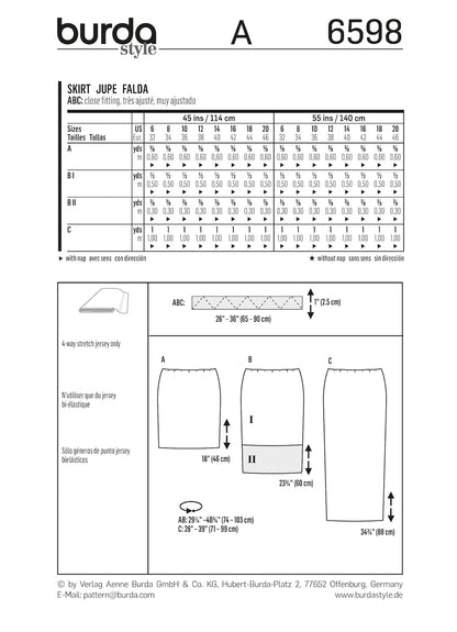 Burda Pattern 6598 (6-20)