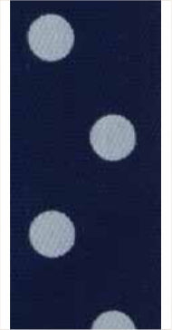 Bowtique Single Face Satin Ribbon, Dots Navy- 15mm x 5m