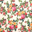 Blushing Satin Fabric, Roses White- Width 148cm