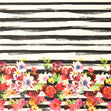 Blushing Satin Fabric, Stripe Flower- Width 148cm