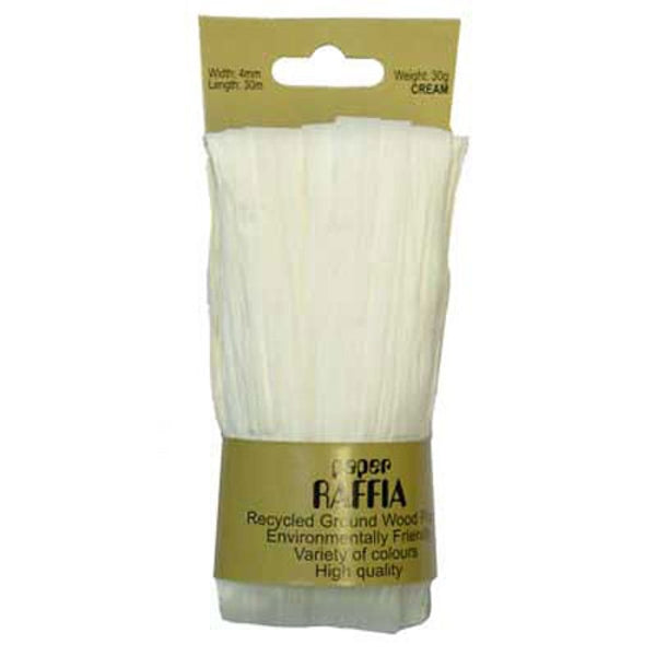 Sullivans Paper Raffia, Cream- 30mx4mm