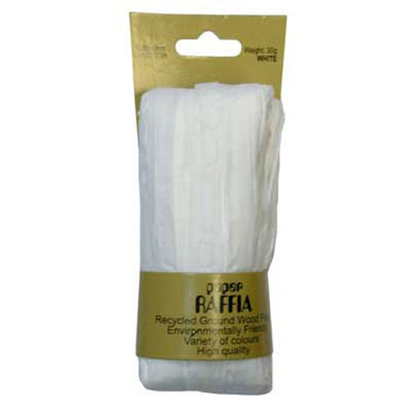 Sullivans Paper Raffia, White- 30mx4mm