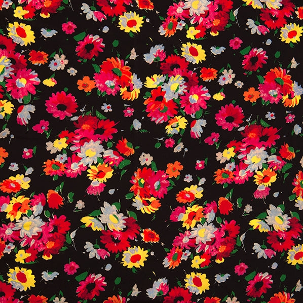 Floral Crepe de Chine Fabric, Multi Ditsy- Width 150cm