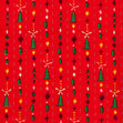 Christmas Craft Fabric, Trees & Elves Red- Width 112cm