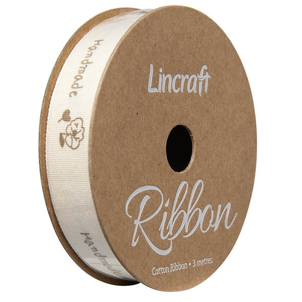 Cotton Ribbon, Handmade Bronze- 15mm x 3m