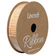 Cotton Ribbon, Lines Brass- 15mm x 3m