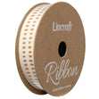 Cotton Ribbon, Spots Brass- 15mm x 3m
