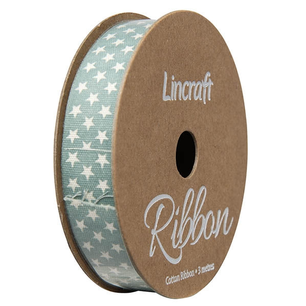 Cotton Ribbon, Stars Ocean- 15mm x 3m