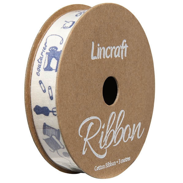 Cotton Ribbon, Needles Blueberry- 15mm x 3m