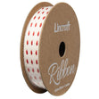 Cotton Ribbon, Stitches Red- 15mm x 3m