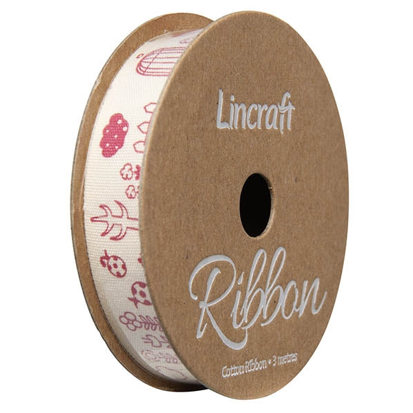 Cotton Ribbon, Ladybeetle Blood Pink- 15mm x 3m