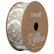 Cotton Ribbon, Pattern Metal- 25mm x 3m