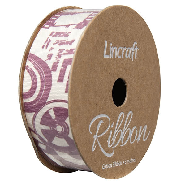 Cotton Ribbon, Film Dark Pink- 25mm x 3m