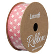 Cotton Ribbon, Stars Melon- 25mm x 3m