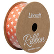 Cotton Ribbon, Stars Burnt Orange- 25mm x 3m