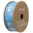 Cotton Ribbon, Stars Baby Blue- 25mm x 3m