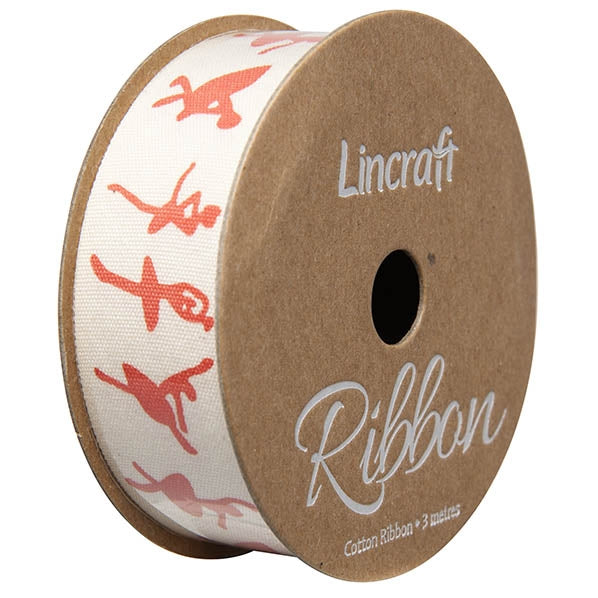 Cotton Ribbon, Dancer Red- 25mm x 3m