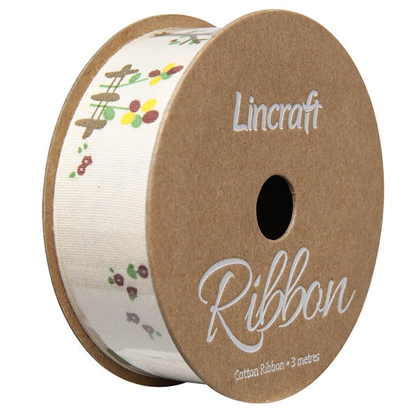 Cotton Ribbon, Girl Natural- 25mm x 3m