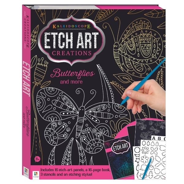 Kaleidoscope Etch Art Creations, Butterflies and More