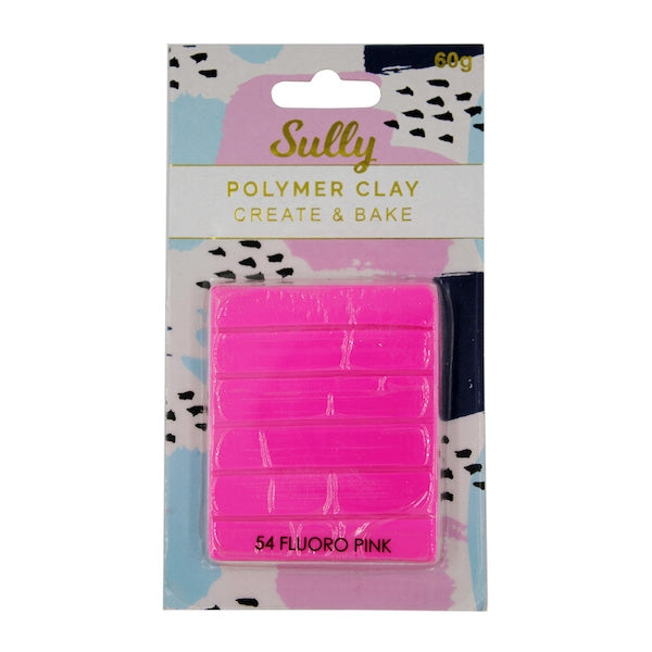 Sully Polymer Clay, Fluoro Pink- 60g