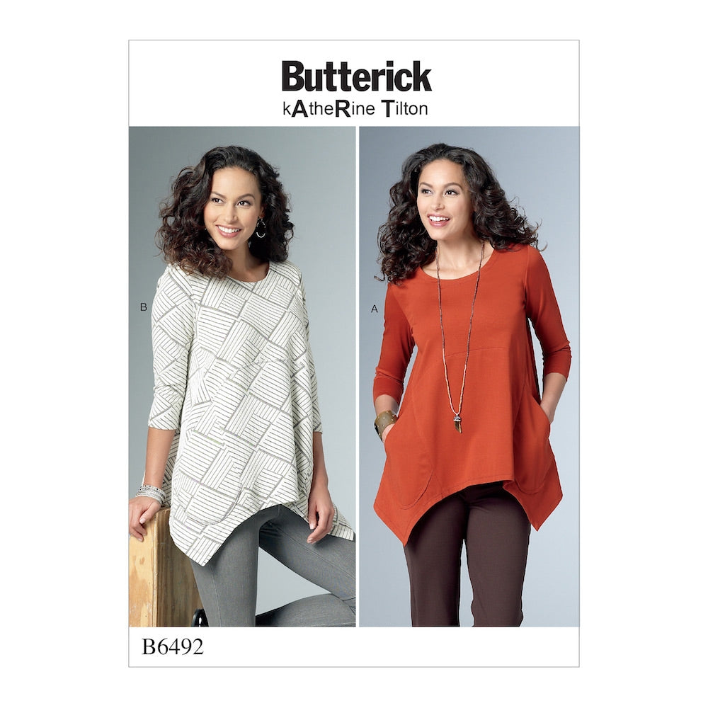 Butterick Pattern B6492 Misses' Loose Knit Tunics with Shaped Sides and Pockets