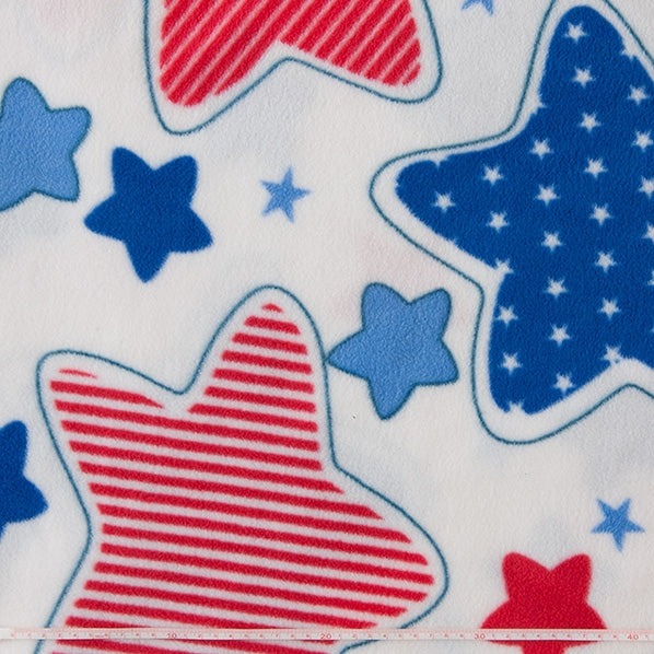 Printed Polar Fleece Fabric, Stars- Width 150cm