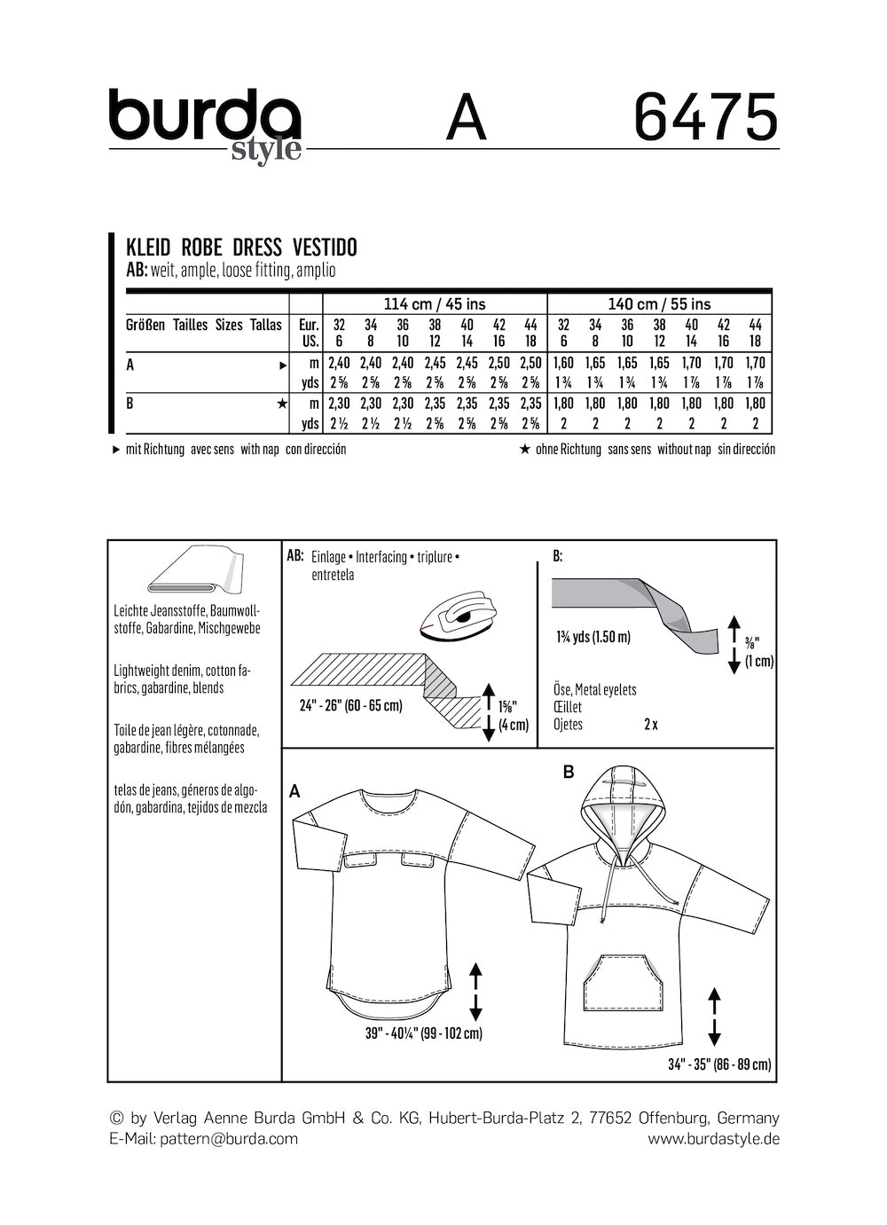 Burda Pattern 6475 (6-18)