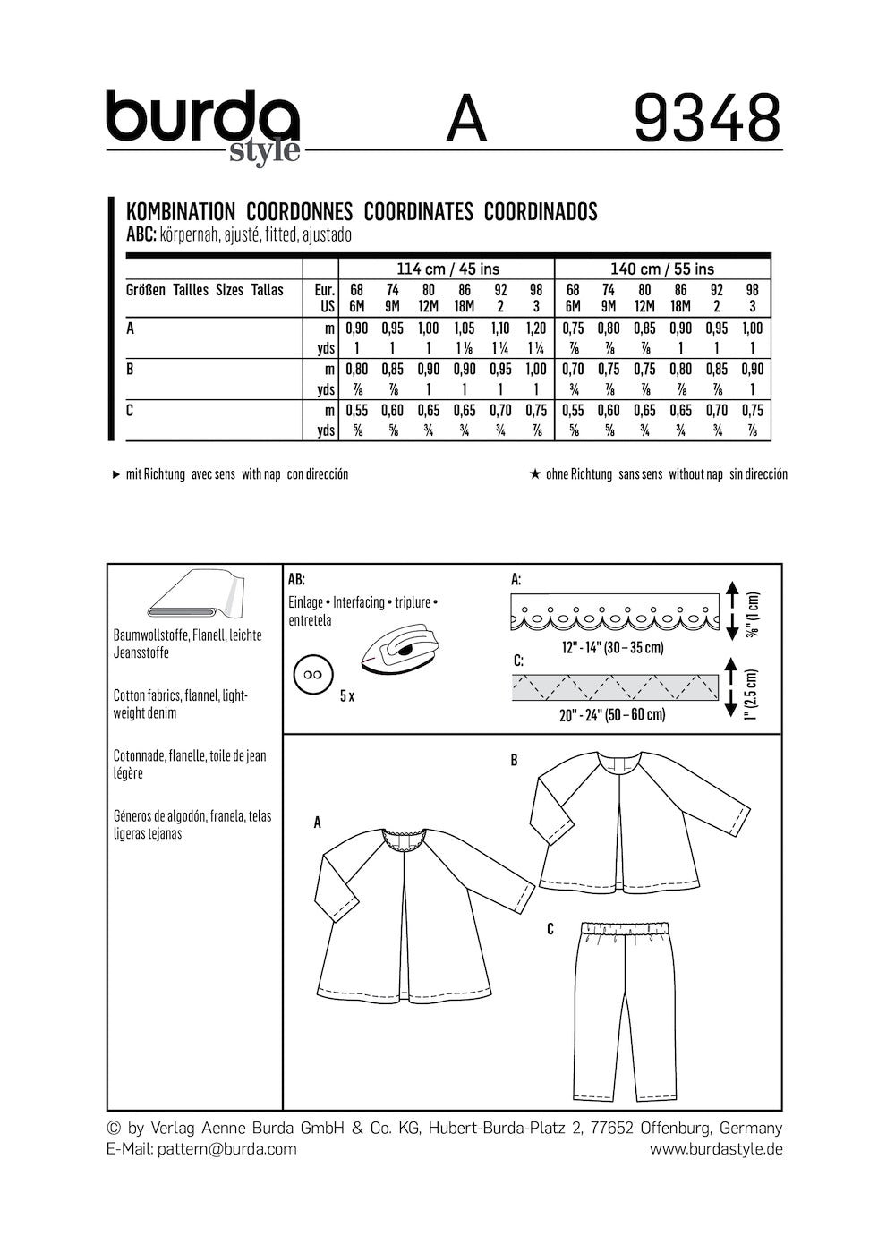 Burda Pattern 9348 (6M-3M)