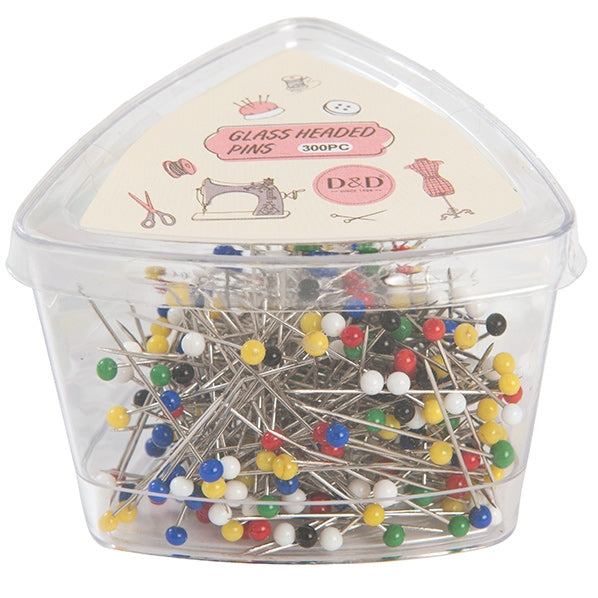 D&D Glass Headed Pins- 300pc