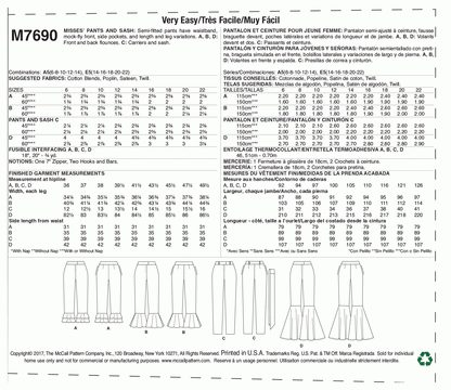 McCall's Pattern M7690 A5 (6-8-10-12-14)