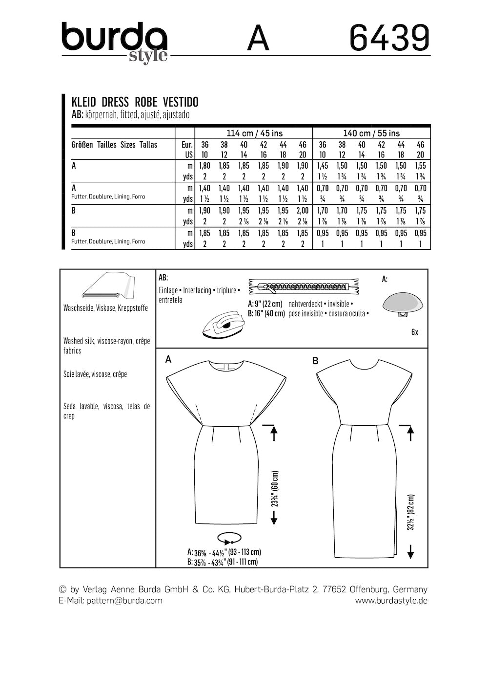 Burda Pattern 6439 (10-20)