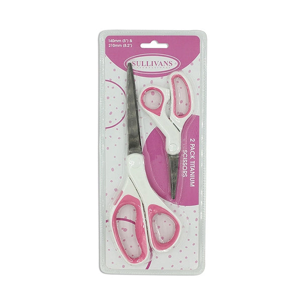 Sullivans Titanium Scissor, 140mm & 210mm- 2pk