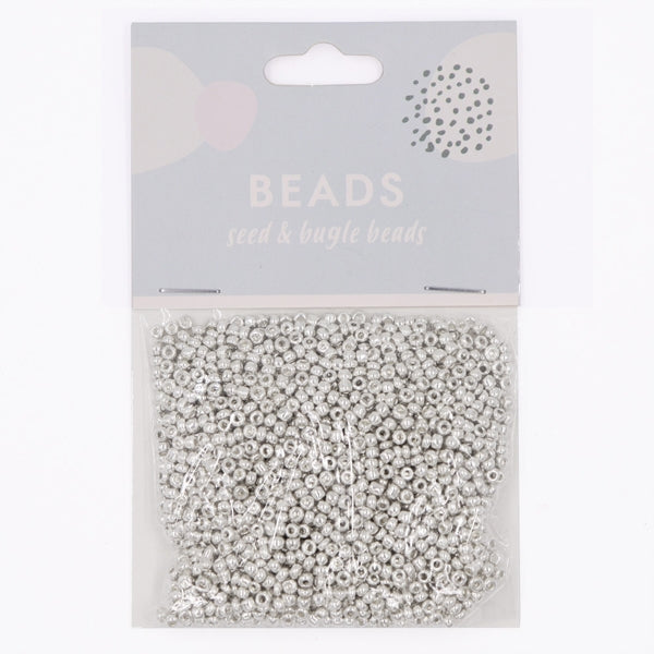 Sullivans Glass Seed Bead, 25g Silver- 1.8 mm