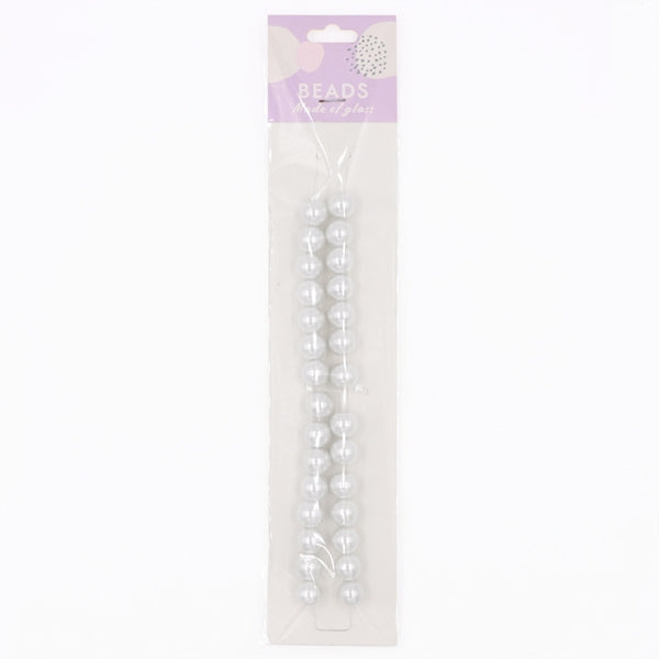 Sullivans Glass Pearls Bead, 25g White- 10mm