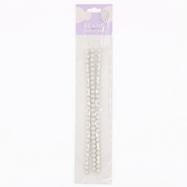 Sullivans Glass Pearls Bead, 25g Ivory- 6mm