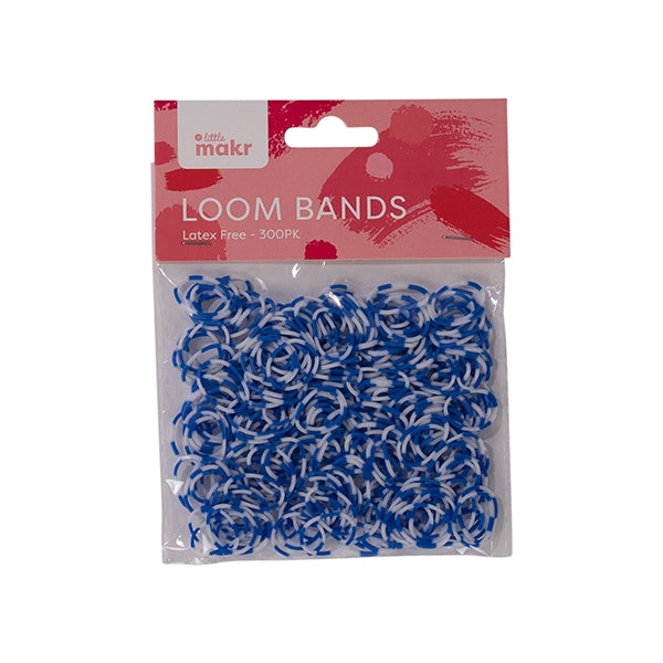 Little Makr Loom Bands, Tie Dye Blue/White- 300pk