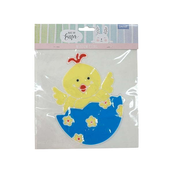 Easter Window Cling, Chick in Egg- 7 inch