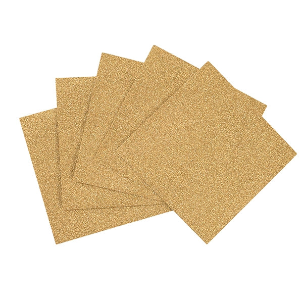 Makr 6x6 inch Glitter Cardstock, Gold- 6pk