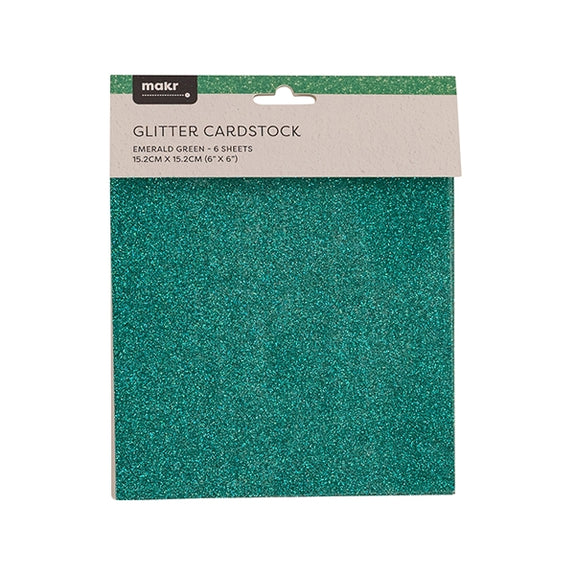 Makr 6x6 inch Glitter Cardstock, Black- 6pk – Lincraft