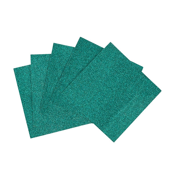 Makr 6x6 inch Glitter Cardstock, XMAS Green- 6pk